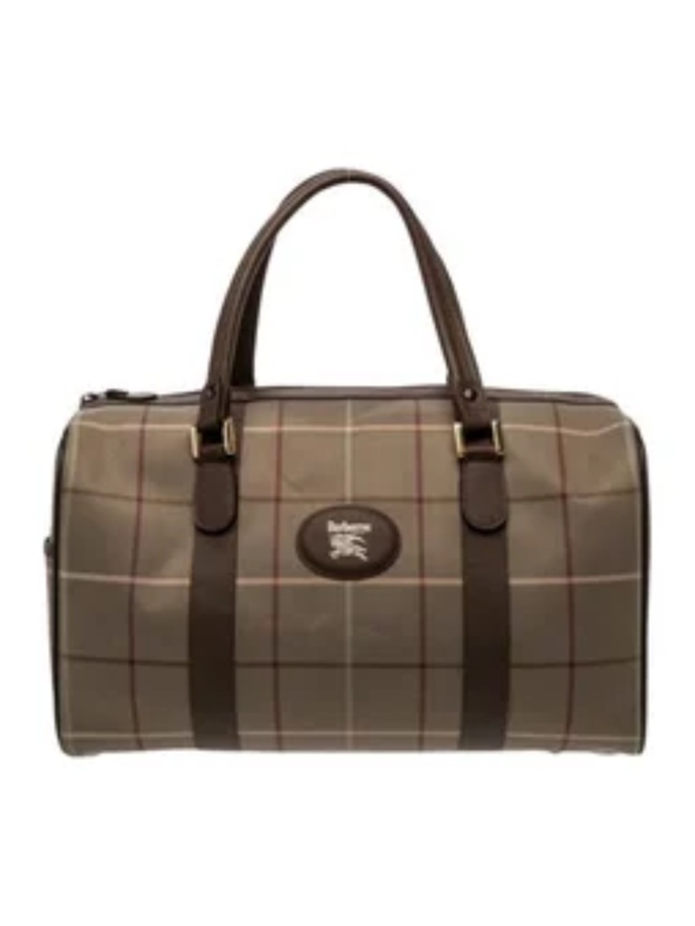Burberry's Canvas Top Handle Bag,Authentic